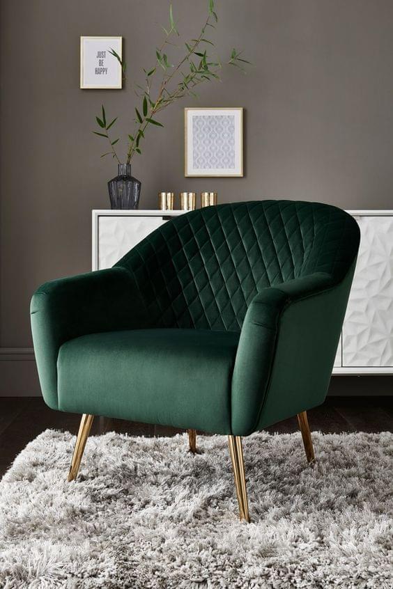 armchair with gold legs